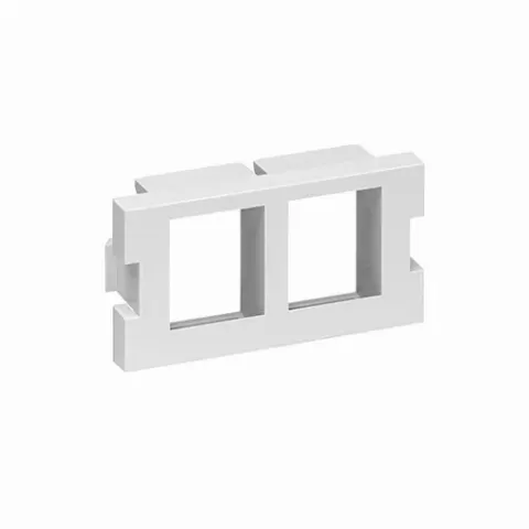 2-Port MOS QUICKPORT™ Adapter, 1 Unit High, White
